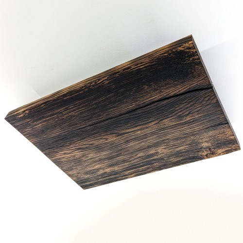 Plafonnier chêne massif shou sugi ban lumière indirecte 45 cm