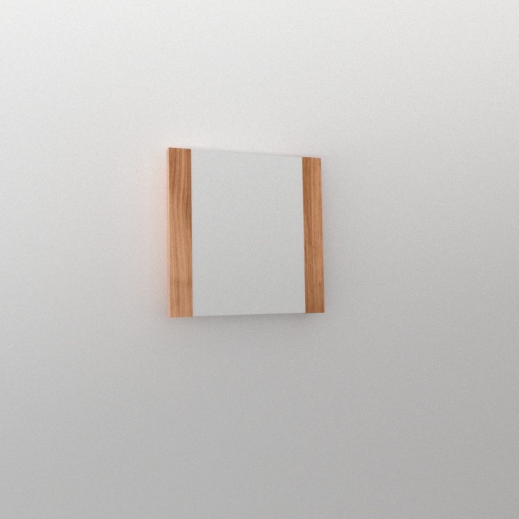 Applique carré blanc et bois lumière indirecte