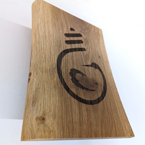 Applique murale chêne naturel personnalisée 30 cm