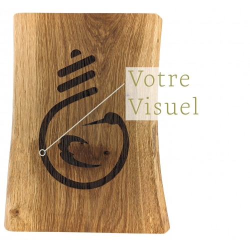 Applique murale chêne naturel personnalisée 30 cm