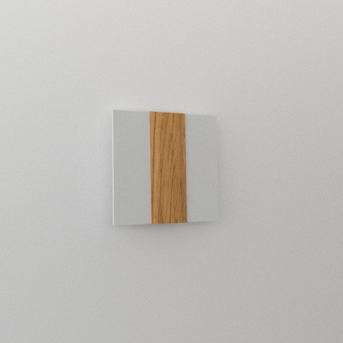 Applique carré blanc et bois lumière indirecte