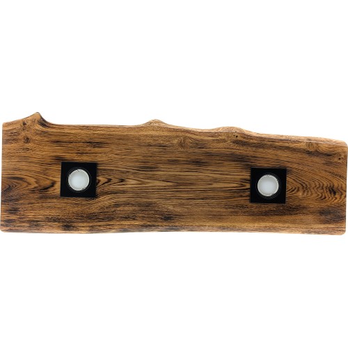 Plafonnier bois naturel spots et lumière indirecte