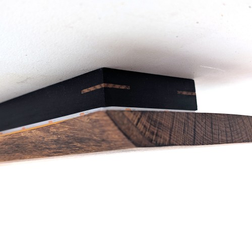 Plafonnier chêne massif lumière indirecte 80 cm