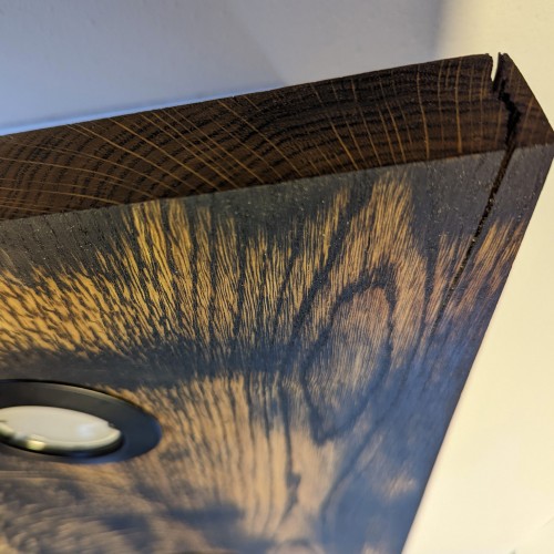 Plafonnier chêne massif 3 spots 80 cm