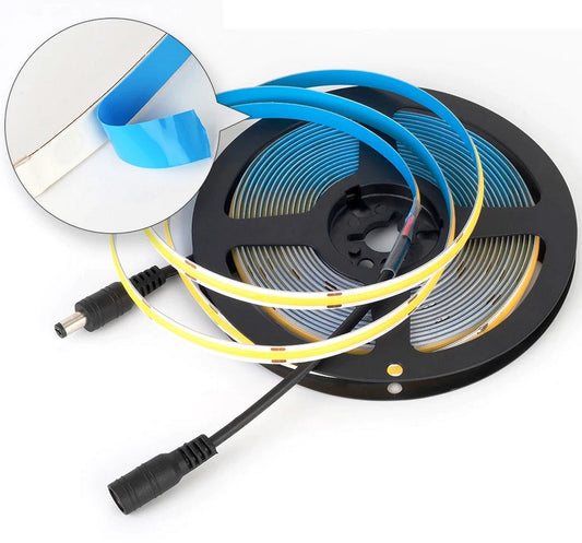 Ruban led cob blanc chaud 528 LEDs/m 24V 5m.