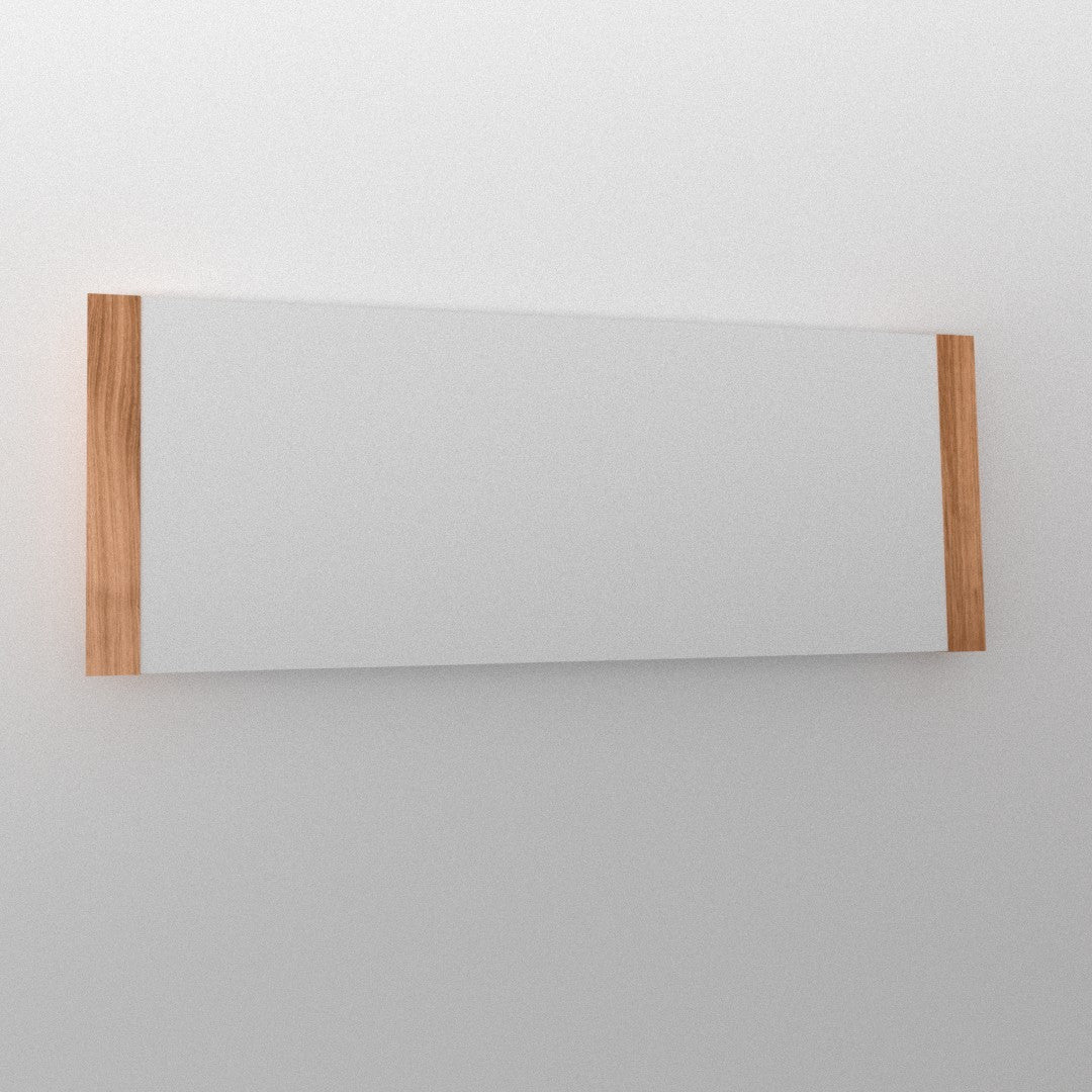 Applique lumière indirecte rectangle horizontal blanc et bois