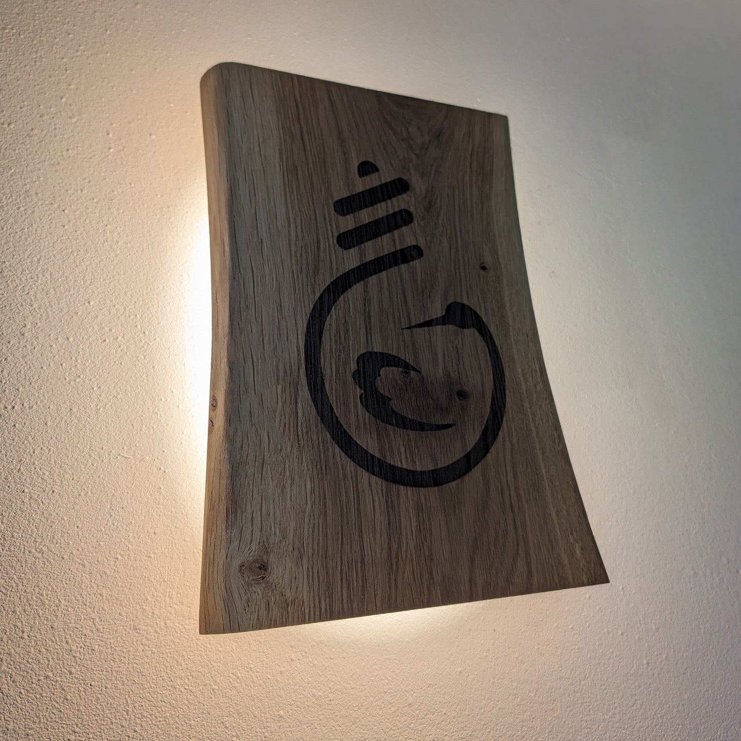 Applique murale chêne naturel personnalisée 30 cm