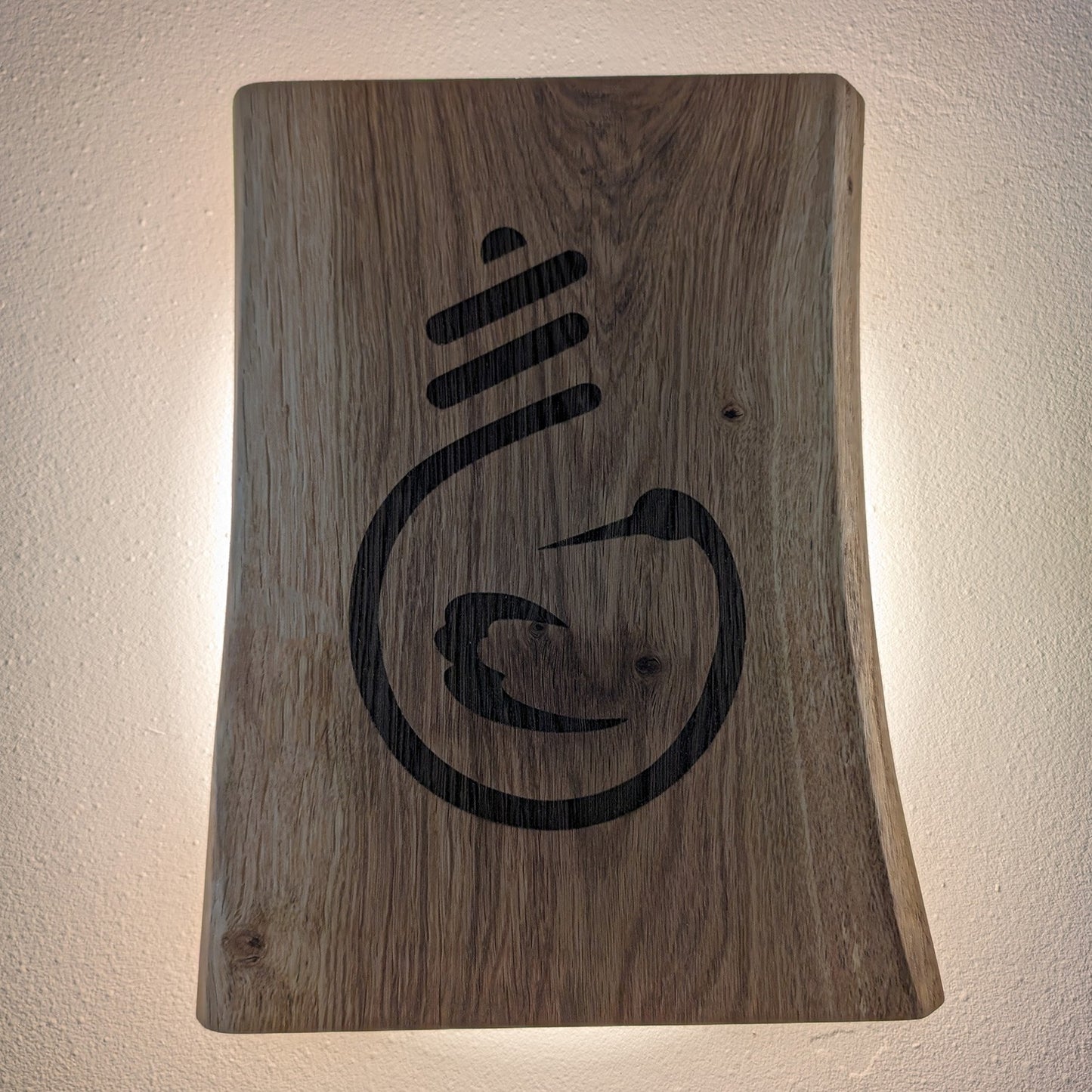 Applique murale chêne naturel personnalisée 30 cm