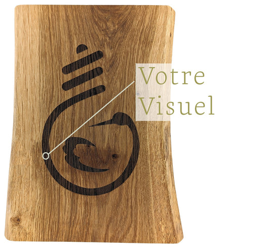 Applique murale chêne naturel personnalisée 30 cm