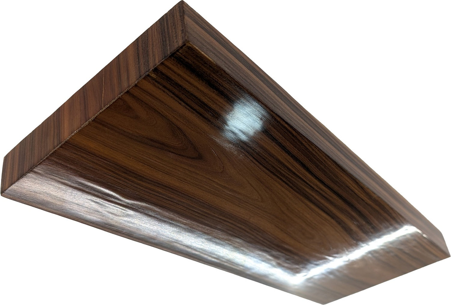Luminaire lumière indirecte palissandre gomme laque rectangulaire