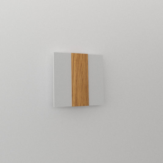 Applique carré blanc et bois lumière indirecte