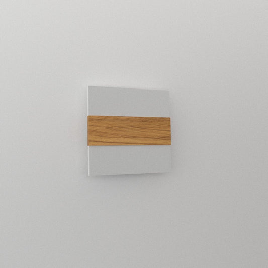 Applique carré blanc et bois lumière indirecte