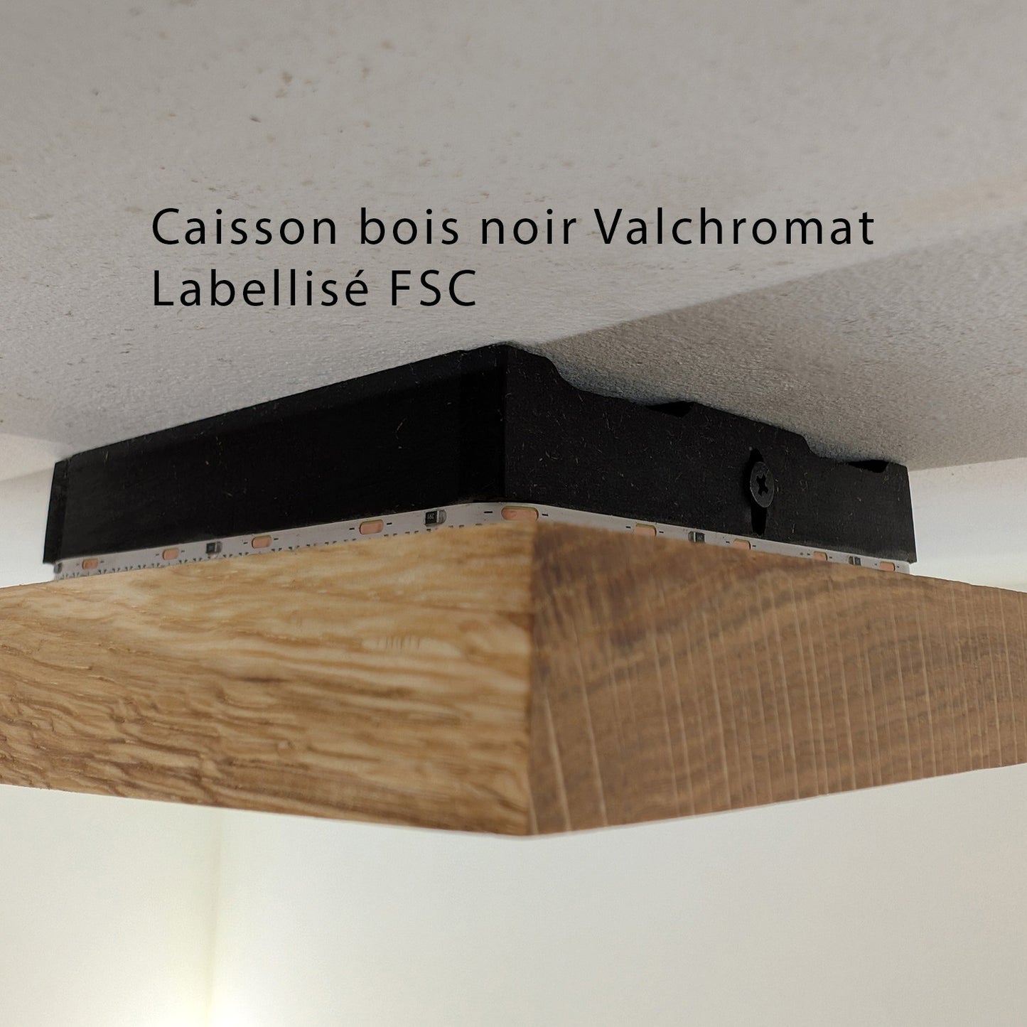 Plafonnier DCL indirect chêne massif 20 cm