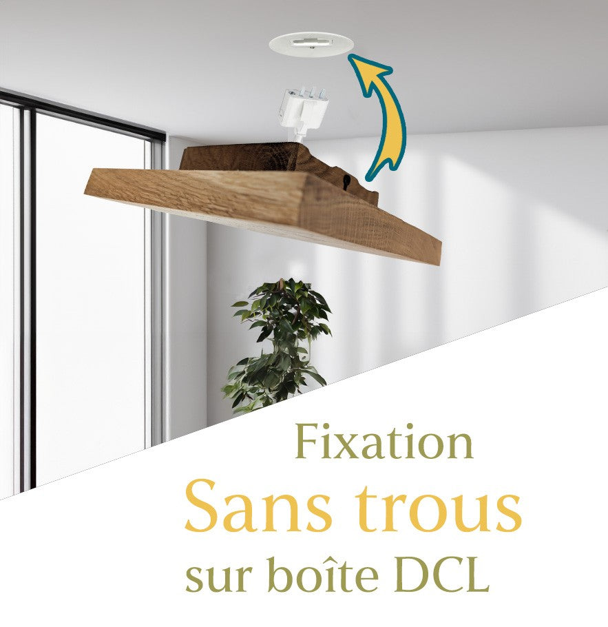 Plafonnier DCL indirect chêne massif 20 cm