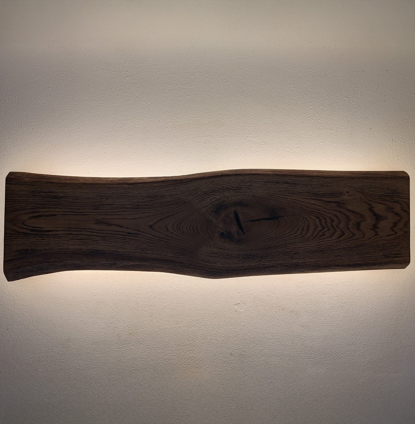 Plafonnier chêne massif lumière indirecte 80 cm