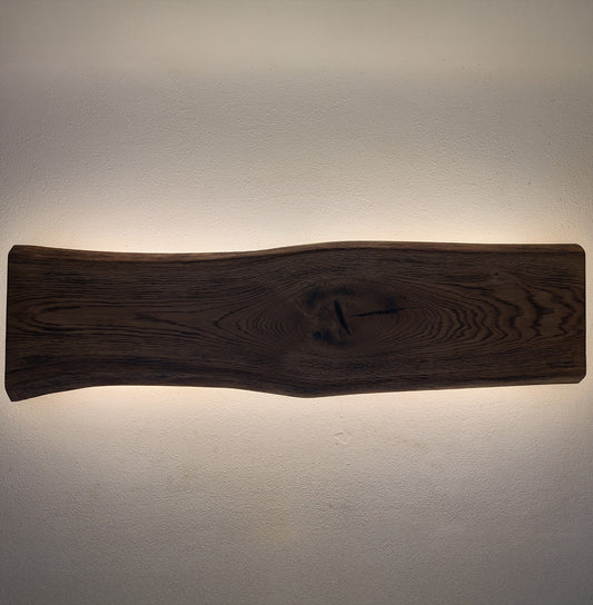 Plafonnier chêne massif lumière indirecte 80 cm