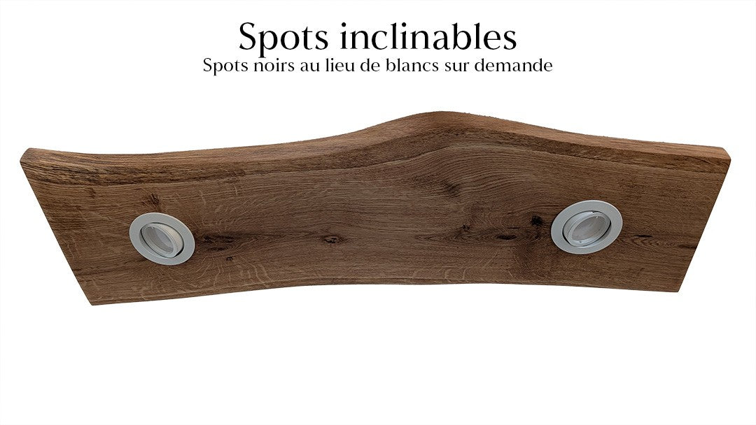 Plafonnier bois naturel spots et lumière indirecte