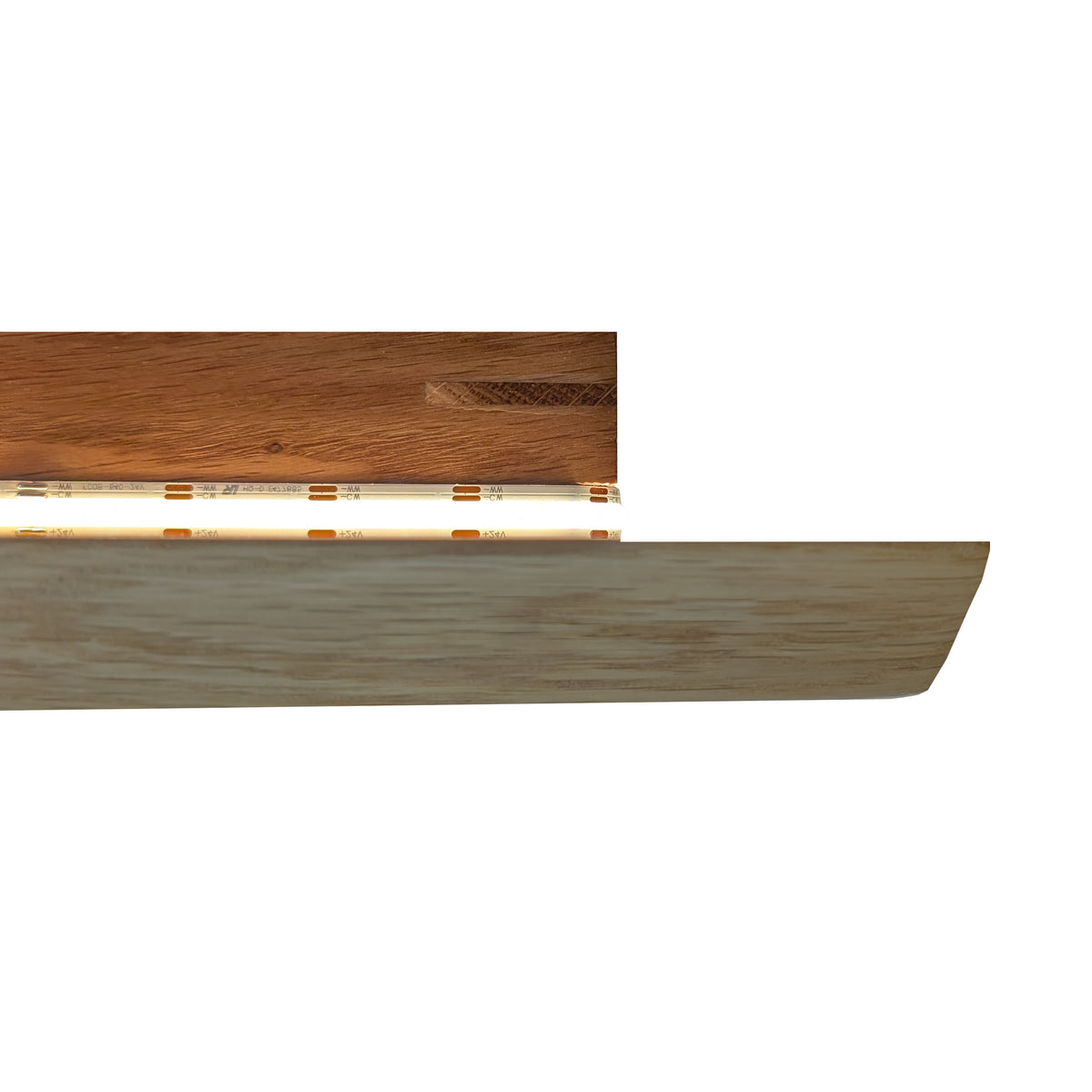 Plafonnier chêne massif lumière indirecte 80 cm