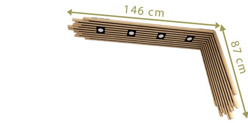 Lamina Eck à spots 146 cm (+349 €)