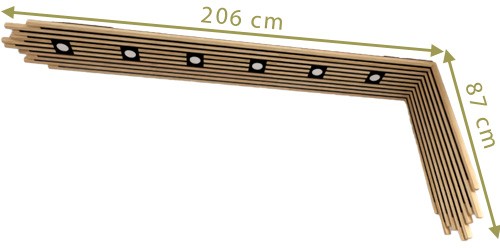 Lamina Eck à spots 206 cm (+691 €)
