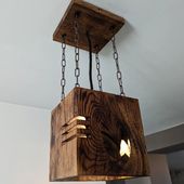 Nouvelle suspension en chêne massif shou sugi ban design industriel #luminaire #decorationinterieur #madeinfrance