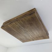 Nouveau luminaire en chêne massif local. Carré shou sugi ban double bande lumineuse. #luminaire #luminairebois #madeinfrance #madeinalsace